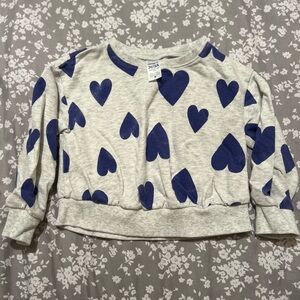 Carter's Gray and Blue Heart Long Sleeve Tee